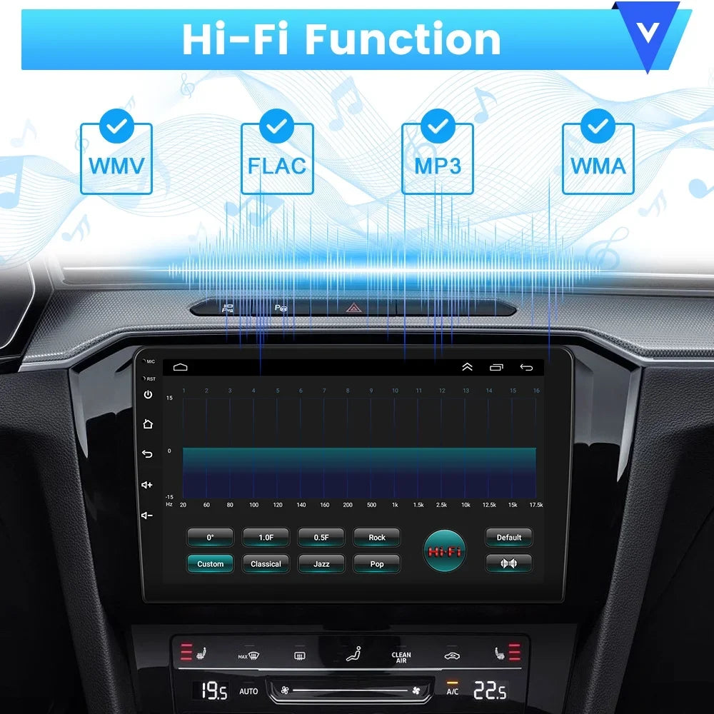Podofo 2+32G for Toyota RAV4 2007-2012 Wireless Carplay Android Auto Mirror Link 9'' Touchscreen Car Stereo Radio Android 12 HD 1080P WIFI GPS Hifi FM Bluetooth USB Cable, AHD Backup Camera