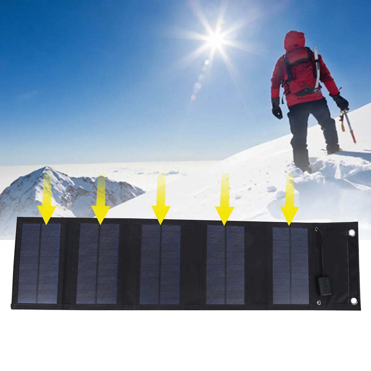20W Waterproof Foldable Solar Panel Solar Power Charger USB Output for Mountaineering