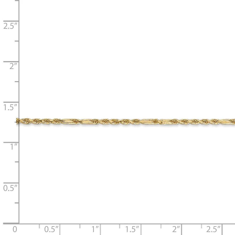 Real 14kt Yellow Gold 1.8mm Diamond Cut Milano Rope Chain Chain Bracelet; 7 inch; for Adults and Teens; for Feminine and Men