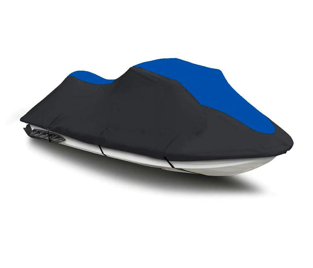 BLACK / BLUE HEAVY-DUTY, PWC 600D JET SKI Cover Compatible for Yamaha Wave Runner GP800 1998 1999 2000 2 Seater