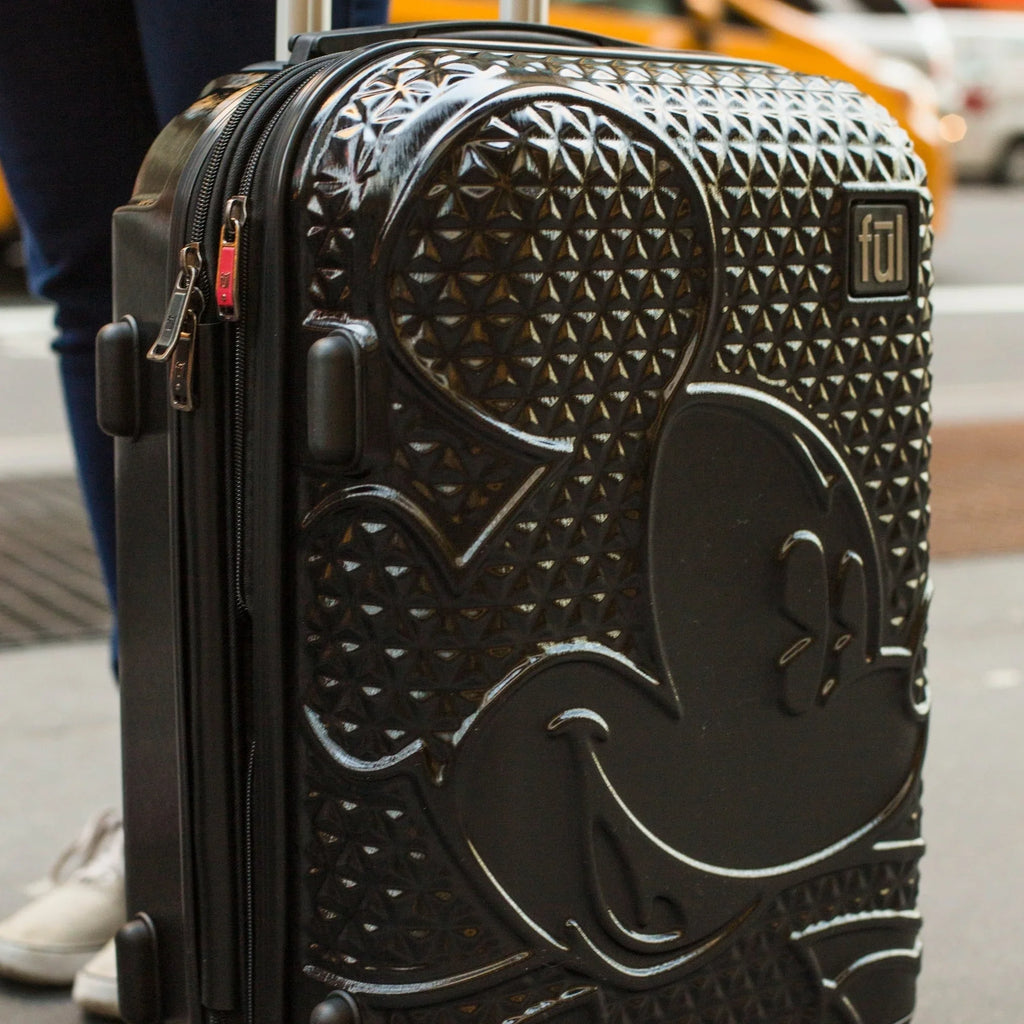Ful Disney Crimson Mickey Mouse 25in Hardsided Rolling Luggage - 25" Black