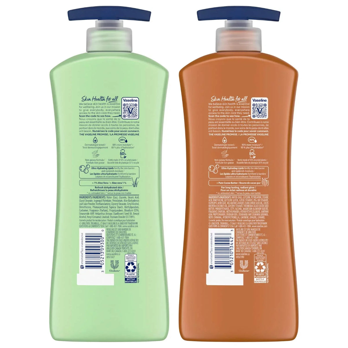 Vaseline Intensive Care Body Lotion For Girls & Men - Ultra-Hydrating Lotion Set For Dry Skin, Soothing Hydration/Advanced Repair/Cocoa Radiant/Essential Healing, 20.3 Oz Ea (4 Piece Set).