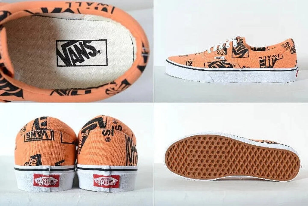 VANS ERA CLASSIC LOGO MIX LOW SKATEBOARD MEN SHOES ORANGE/BLACK Dimensions 9 NEW