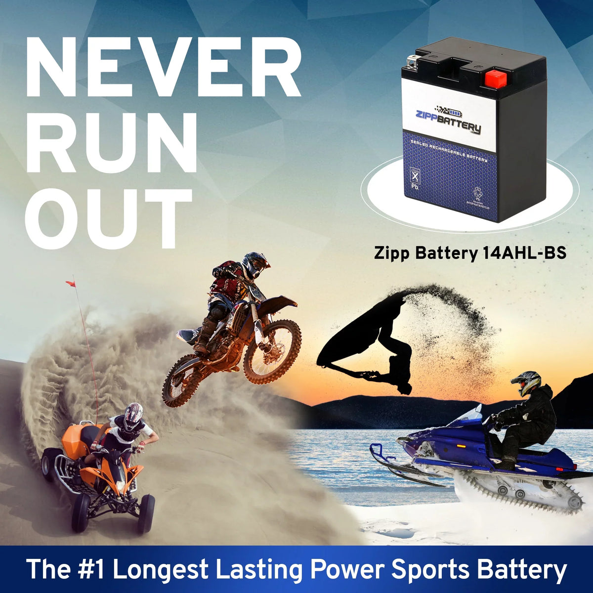 Zipp Battery YTX14AHL-BS (14AHL-BS 12 Volt,12 Ah, 210 CCA) Motorcycle Battery for Suzuki 1100cc Gsx-r1100 1989