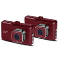 MNCD37 Full HD 3" LCD Screen Dash Cam, Crimson 2-Pack