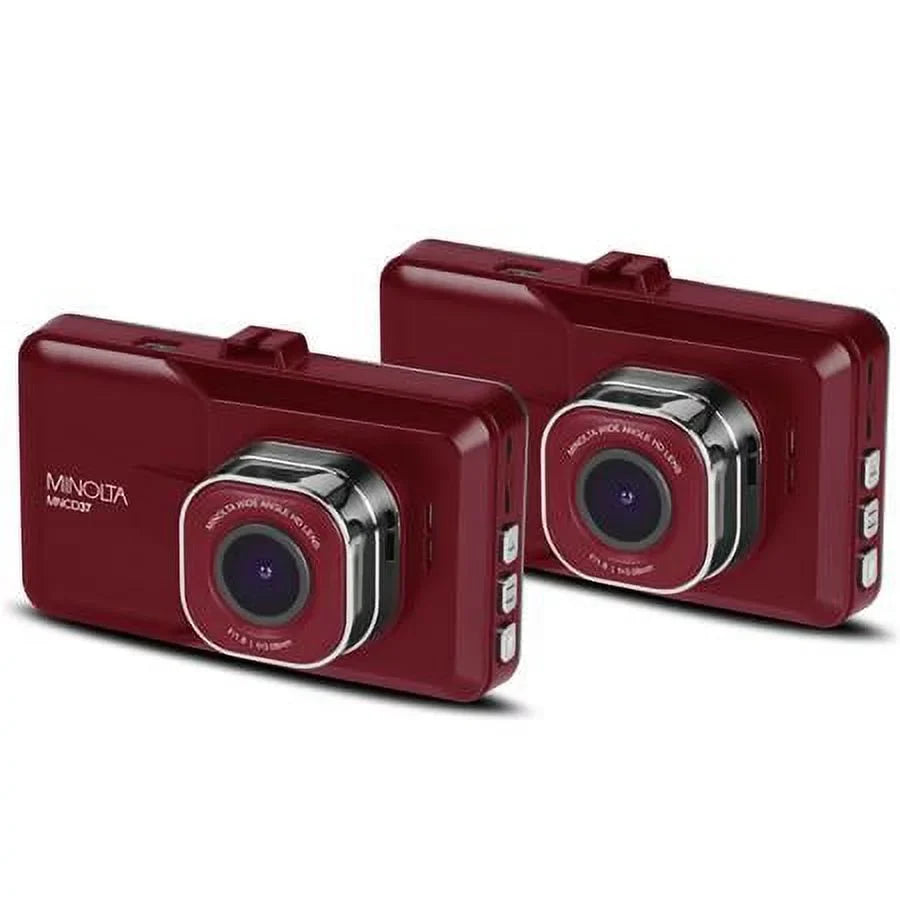 MNCD37 Full HD 3" LCD Screen Dash Cam, Crimson 2-Pack