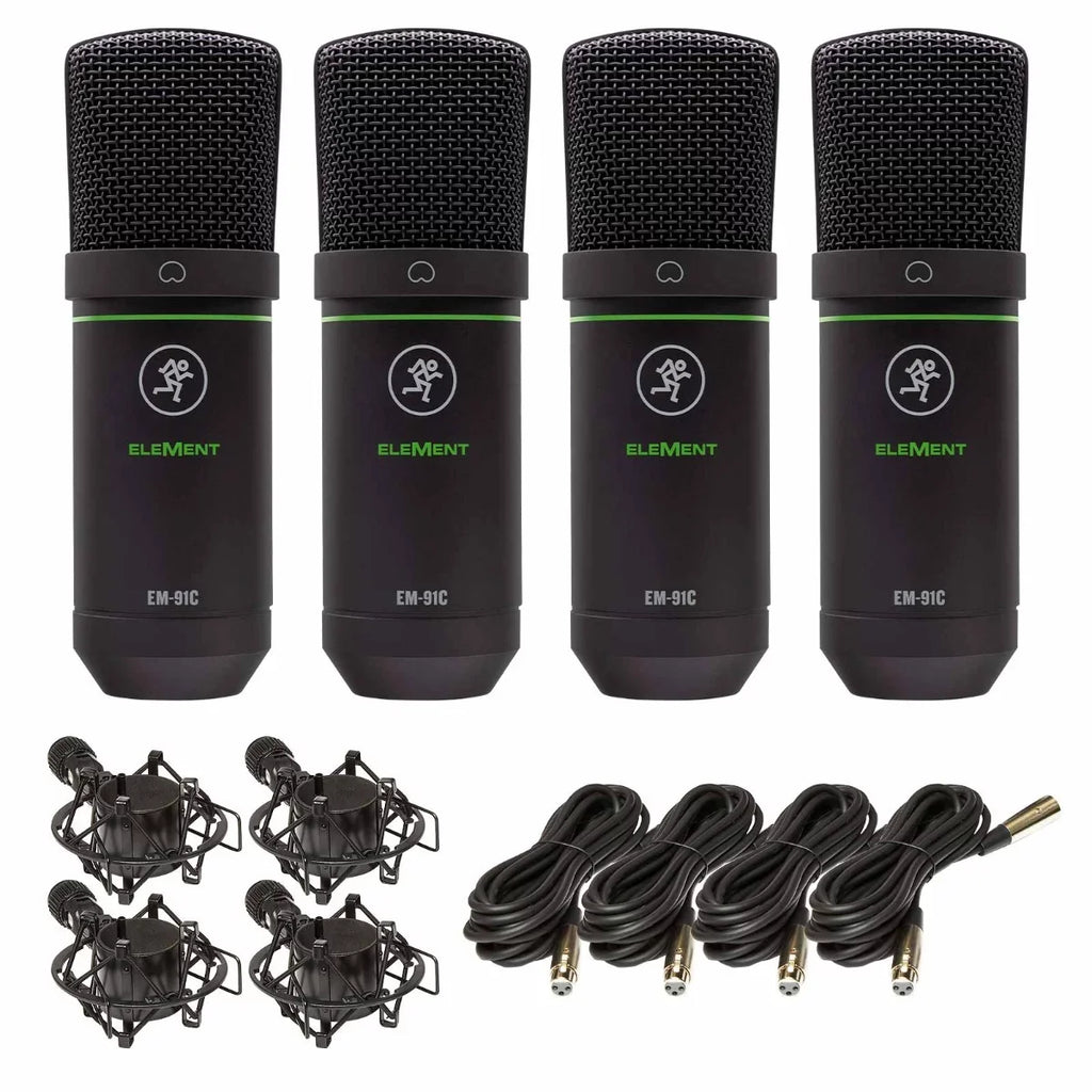 Mackie EM-91C EleMent Series Large-Diaphragm Condenser Microphones 4 Package