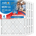 12x36x1 Air Filter MERV 11 Comparable to MPR 1000, MPR 1200 & FPR 7 Electrostatic Pleated Air Conditioner Filter 4 Pack HVAC Premium USA Made 12x36x1 Furnace Filters by AIRX FILTERS WICKED CLEAN AIR.