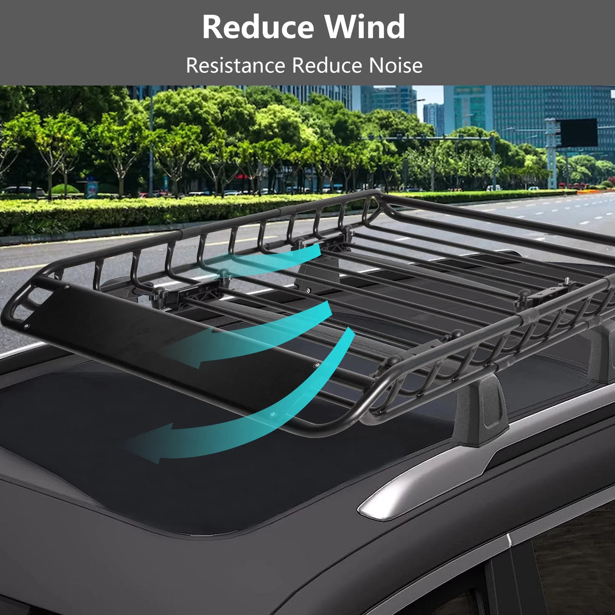 45"x 36"x4.5'' Rack Cargo Basket Universal Rooftop Cargo Rack, Cargo Carrier for Top of Vehicle for SUV, Truck, & Car Luggage Holder, 150 lbs Weight Capacity, Black