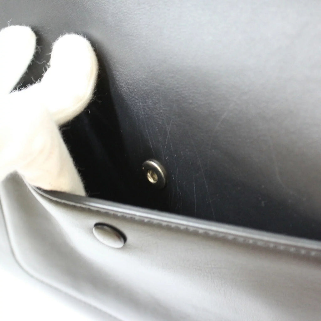 Pre-Owned CELINE Celine Handbag Edge Overseas Large Black Yellow Girls Leather (Fair)