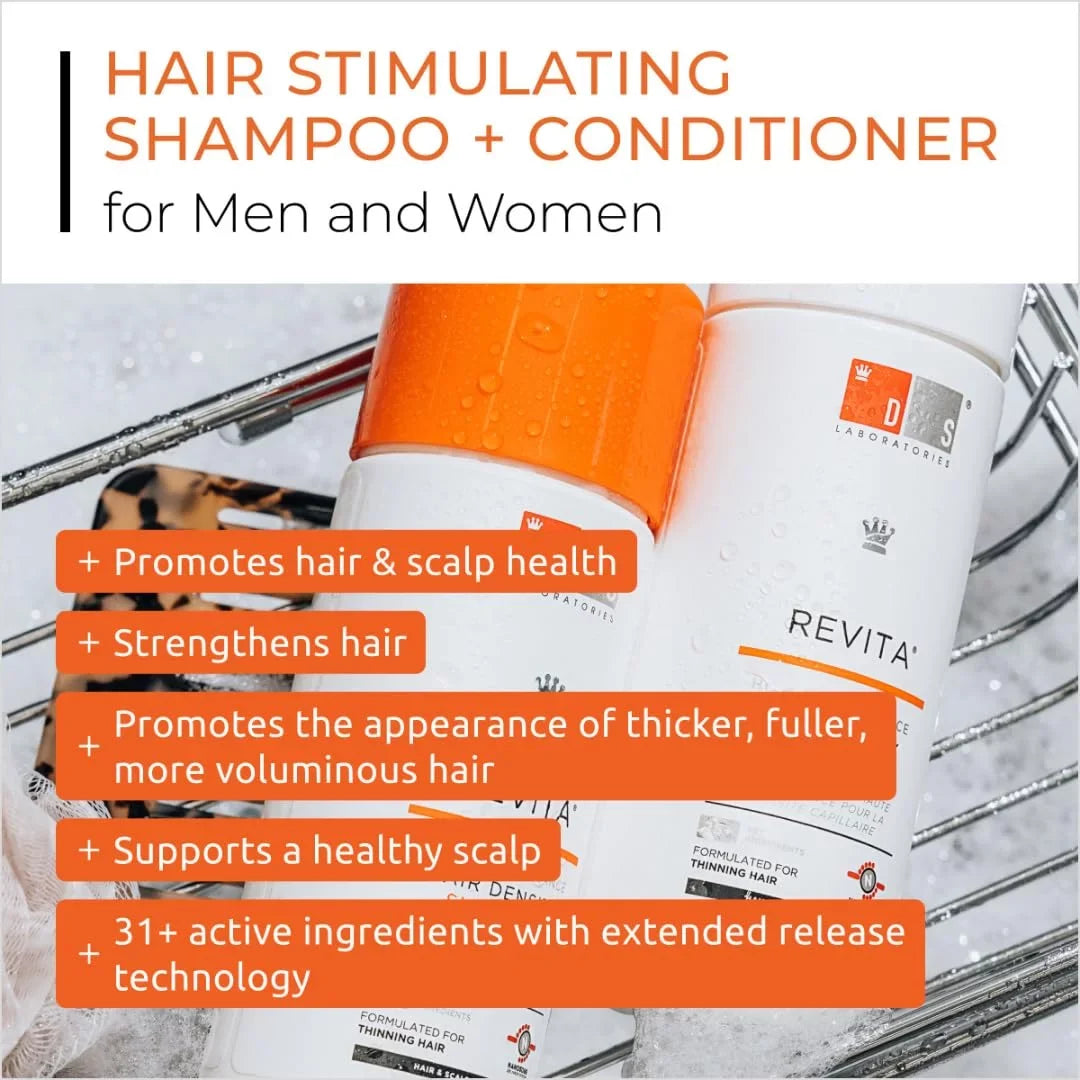 Revita Shampoo and Conditioner for Thinning Hair by DS Laboratories - Thickening Shampoo and Conditioner for Men and Female Support Hair Growth, Strengthening, Volumizing, DHT Blocker (7 fl oz)