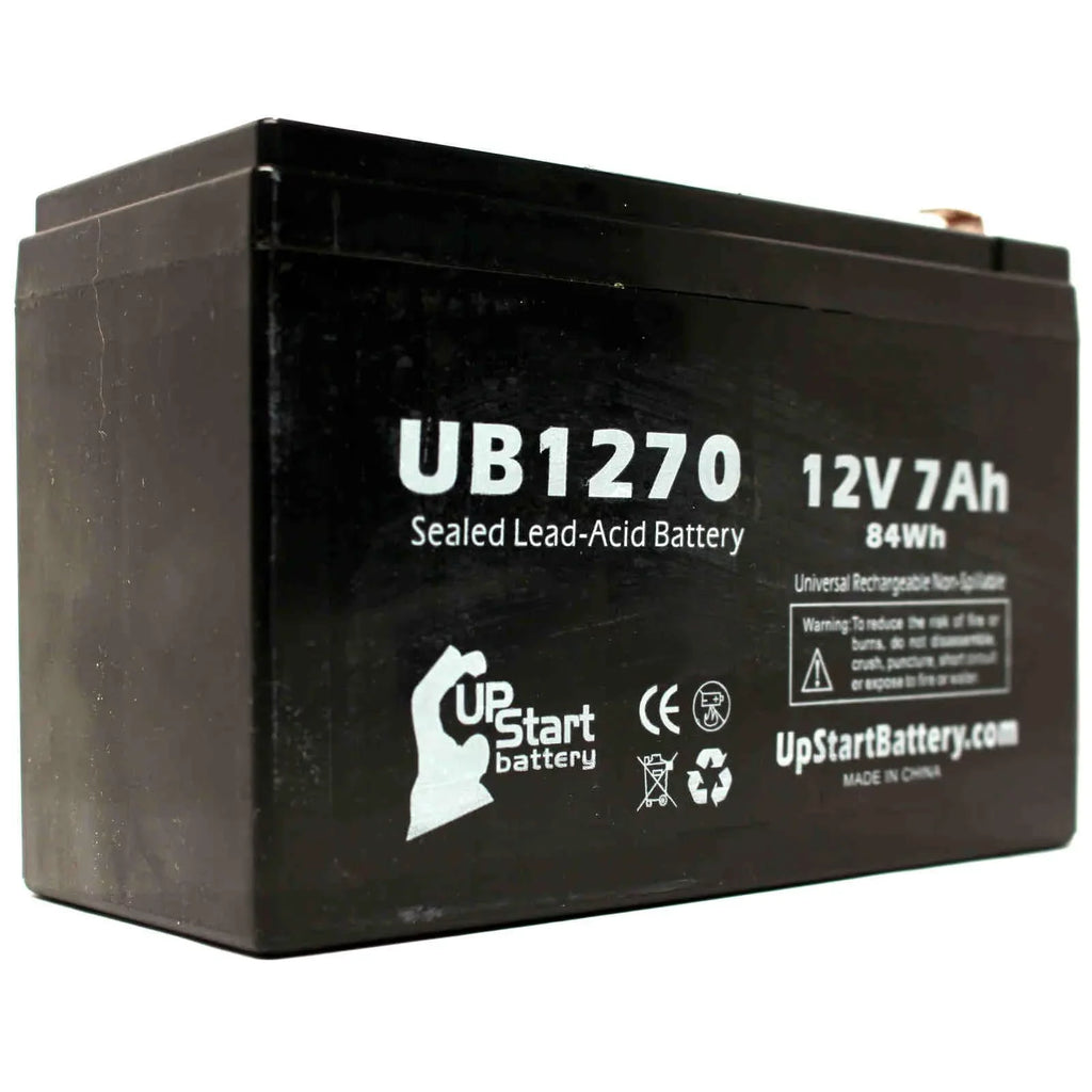 2x Pack - Compatible APC SMART-UPS 2000 SURT2000RMXLI Battery - Replacement UB1270 Universal Sealed Lead Acid Battery (12V, 7Ah, 7000mAh, F1 Terminal, AGM, SLA) - Includes 4 F1 to F2 Terminal Adapters