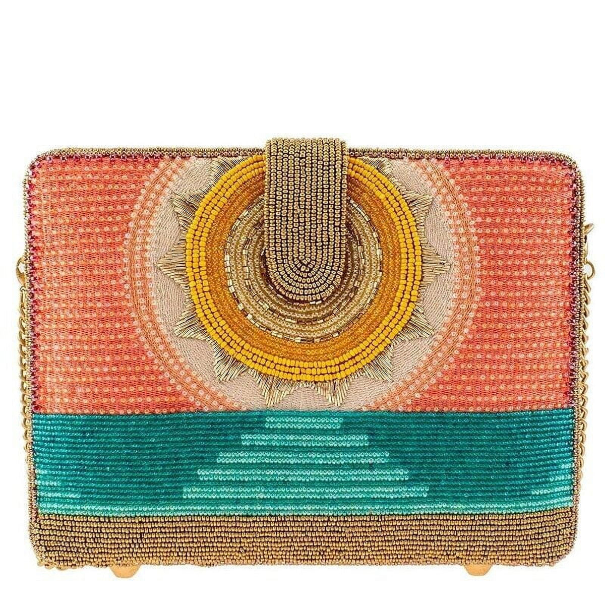 Mary Frances Rose Tropics Beaded Crossbody Flamingo Handbag Multi Bag New