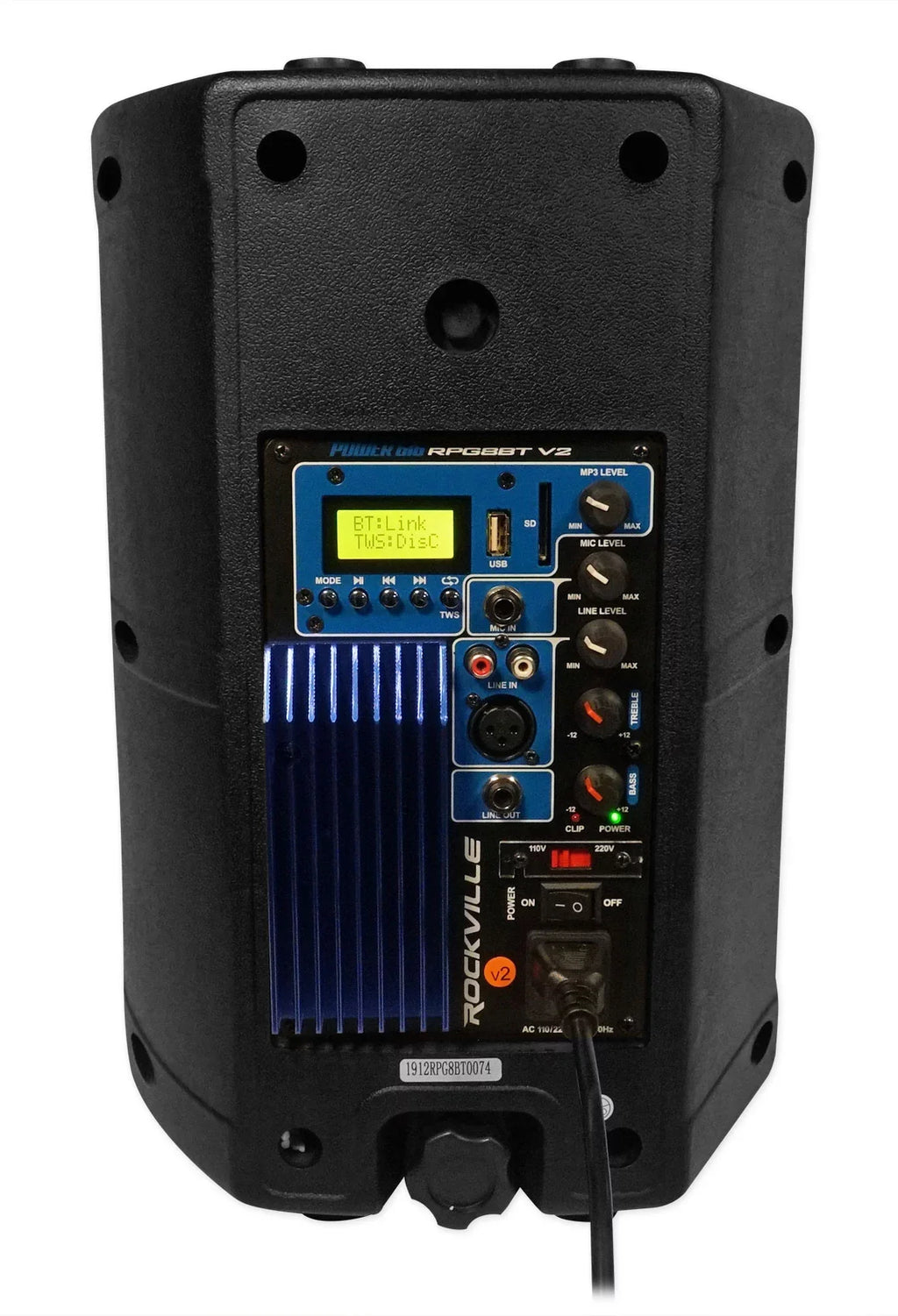 Rockville RPG8BT V2 8 inch Scarlet 400W DJ PA Speaker BlueTooth/Wireless/Remote/EQ