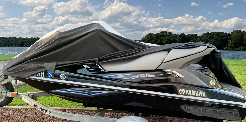 SUPER HEAVY-DUTY PWC JetSki Cover Compatible for KAWASAKI Jet Ski ZXI 900 1100 750 1995-2003 PWC Cover Jet Ski Watercraft Cover Black/Grey 2 Seater