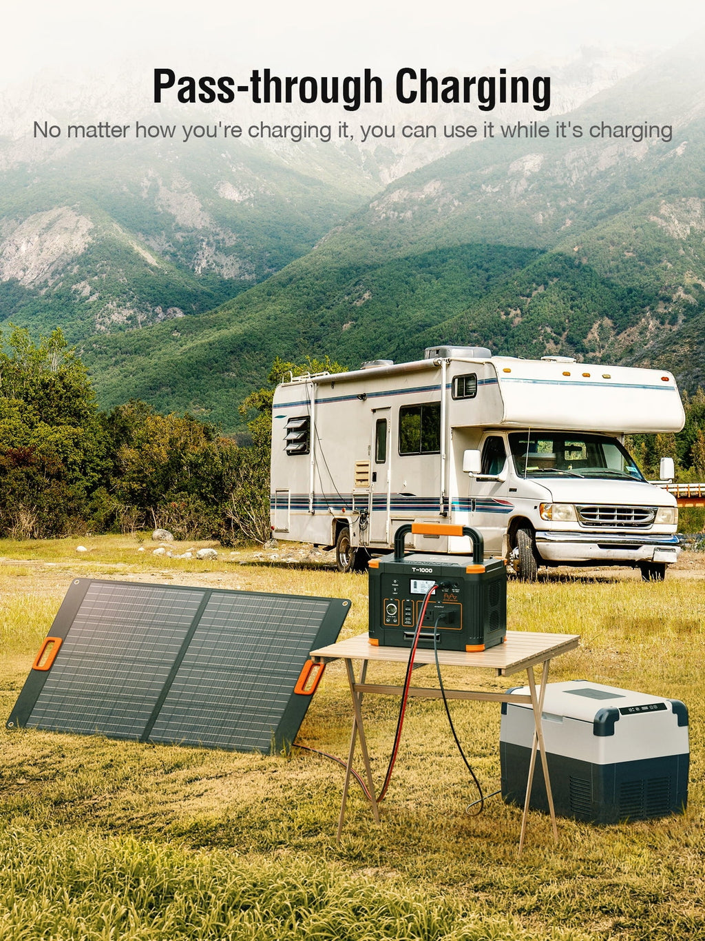 BEYGO Portable Power Station 1000W 999Wh Solar Crimson Generator with 110V AC Outlet, PD 60W Fast Charging Backup Lithium Battery Pack Power Supply for Outdoor Home Camping Travel Emergency RV Van