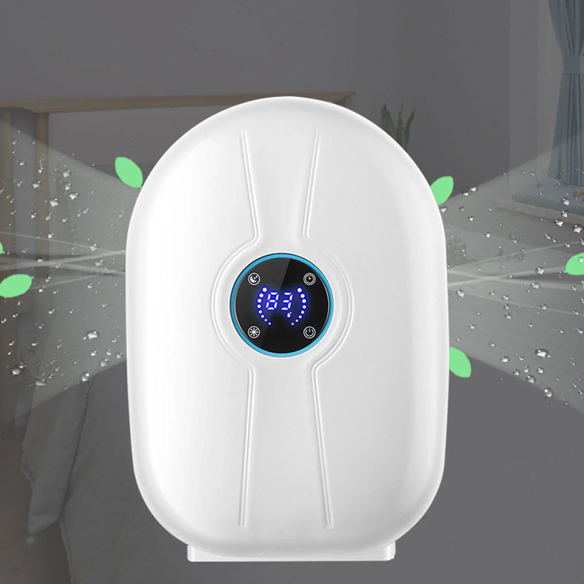 Fichiouy 500ml Mini Dehumidifier Air Dryer Portable Mute Moisture Absorber with Remote Control Home White