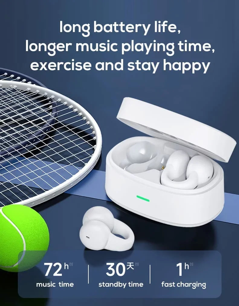 Wireless Ear-Clip TWS Earphones for Samsung Galaxy XCover / XCover6 Pro - Bluetooth Earbuds True Stereo Charging Case Hands-free Mic Headset for Samsung Galaxy XCover / XCover6 Pro