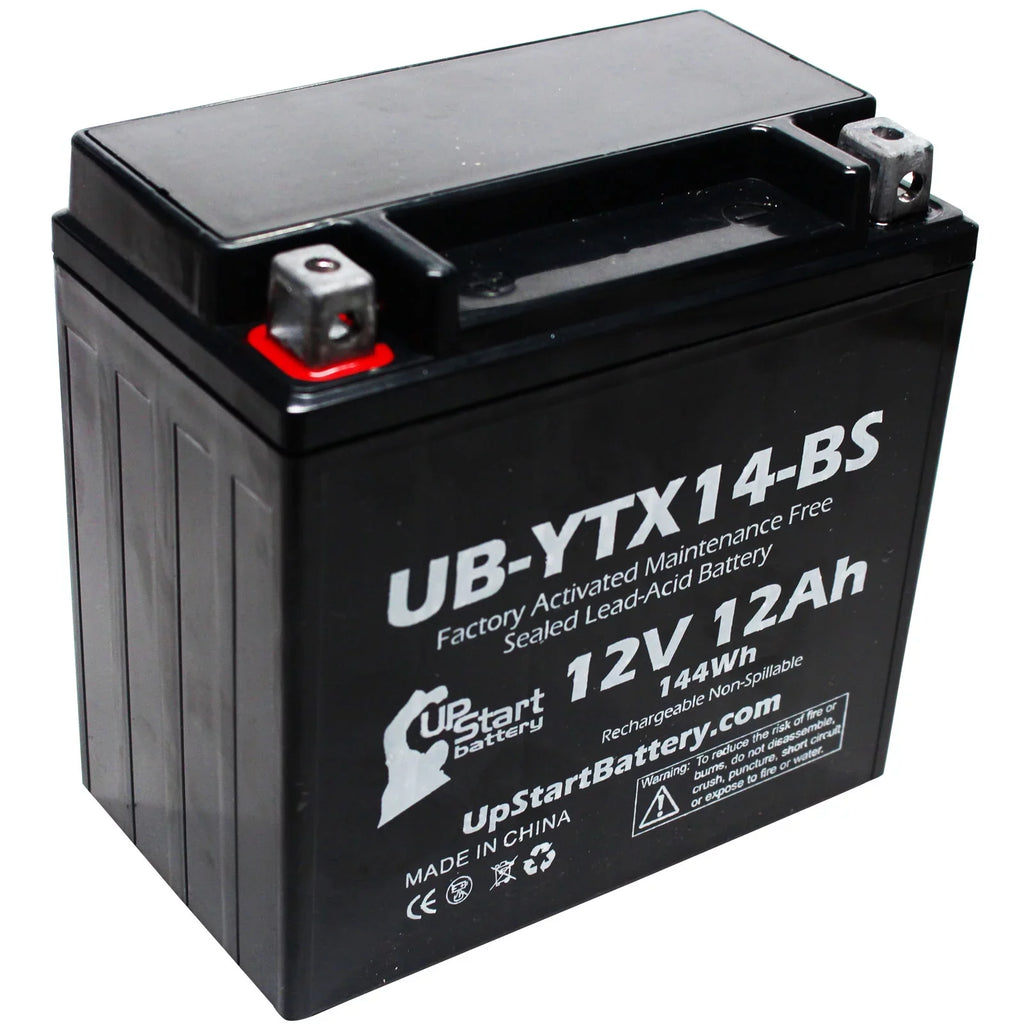 5-Pack UpStart Battery Replacement for 2011 BMW F800ST, GS 800 CC Factory Activated, Maintenance Free, Motorcycle Battery - 12V, 12AH, UB-YTX14-BS