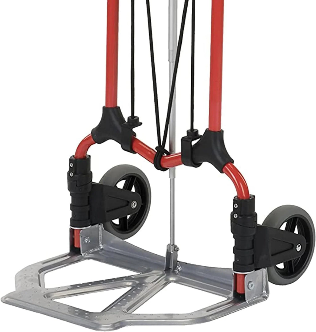 Personal 160Lb Capacity MCI Folding Steel Luggage Hand Truck Cart W/Telescoping Handle, Silver/Black (4 Pack)