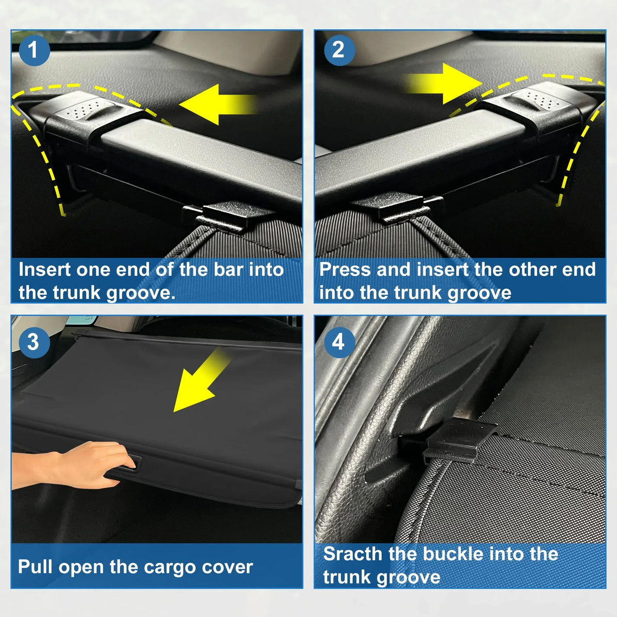 Unique Bargains Retractable Cargo Cover for Subaru Outback 2010-2015 Waterproof Non Slip SUV Rear Trunk Shielding