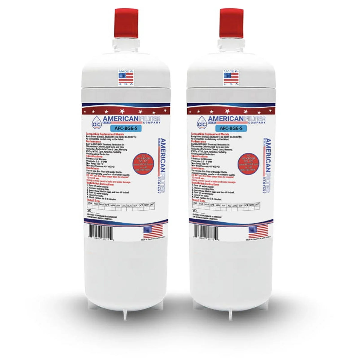 AFC Brand , Water Filter , Model # AFC-BG6-S , Compatible with - 2 Filters - Made in U.S.A.