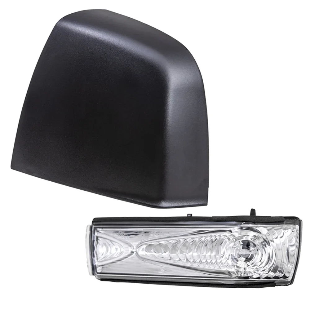 Brock Aftermarket Replacement Driver Left Door Mirror Cover Burgundy Black And Turn Signal Light Set Compatible With 2015-2021 RAM Promaster City Base/ST/Tradesman