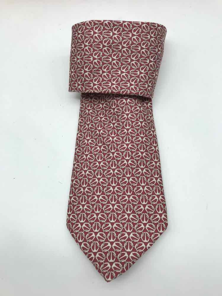 Pre-Owned Hermes Ruby Silk Printed Men's Tie