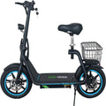 M5 Electric Scooter with Seat, 500W Powerful Motor up to 22 Miles Range, Foldable Electric Scooter for Adults 14" Pneumatic Tire，Foldable Commuter Scooter with Phone Holder, Carry Baske Black