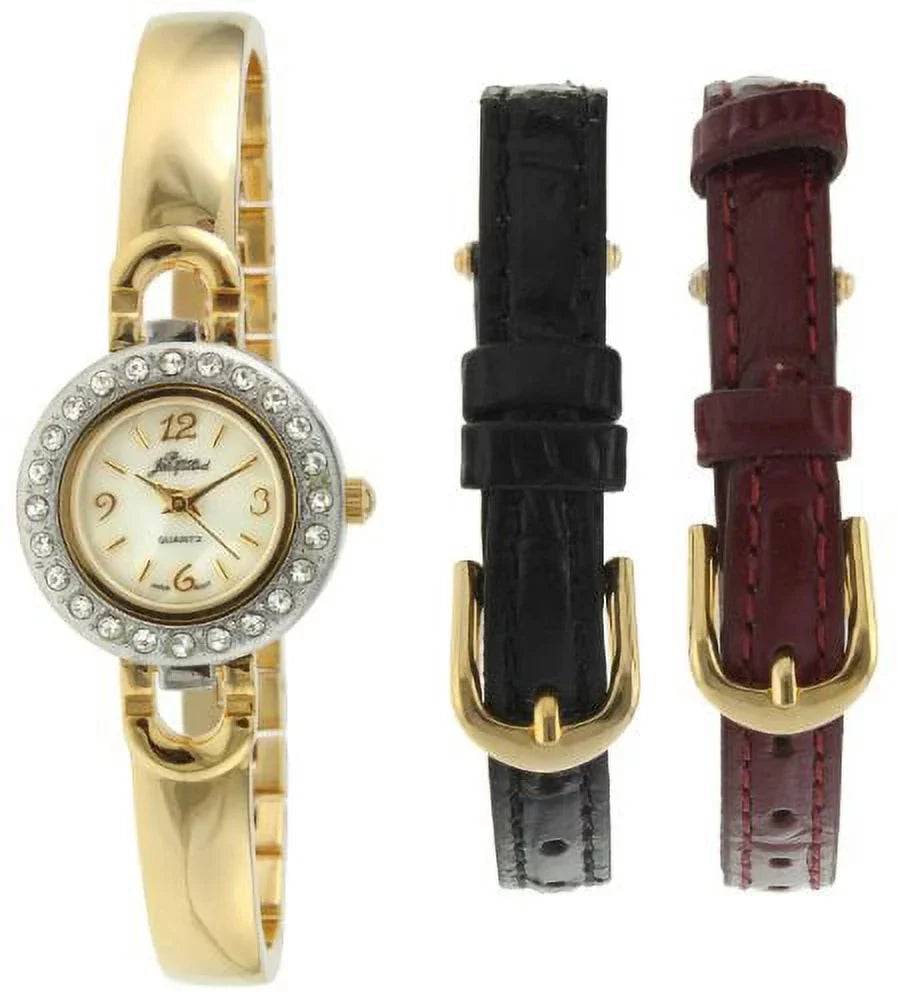 ST3 Female Gold-Tone Half Bangle Gift Set Watch