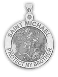 Saint Michael - Protect My Brother - Religious Medal - 3/4 Inch Fit of a Nickel in Sterling Silver