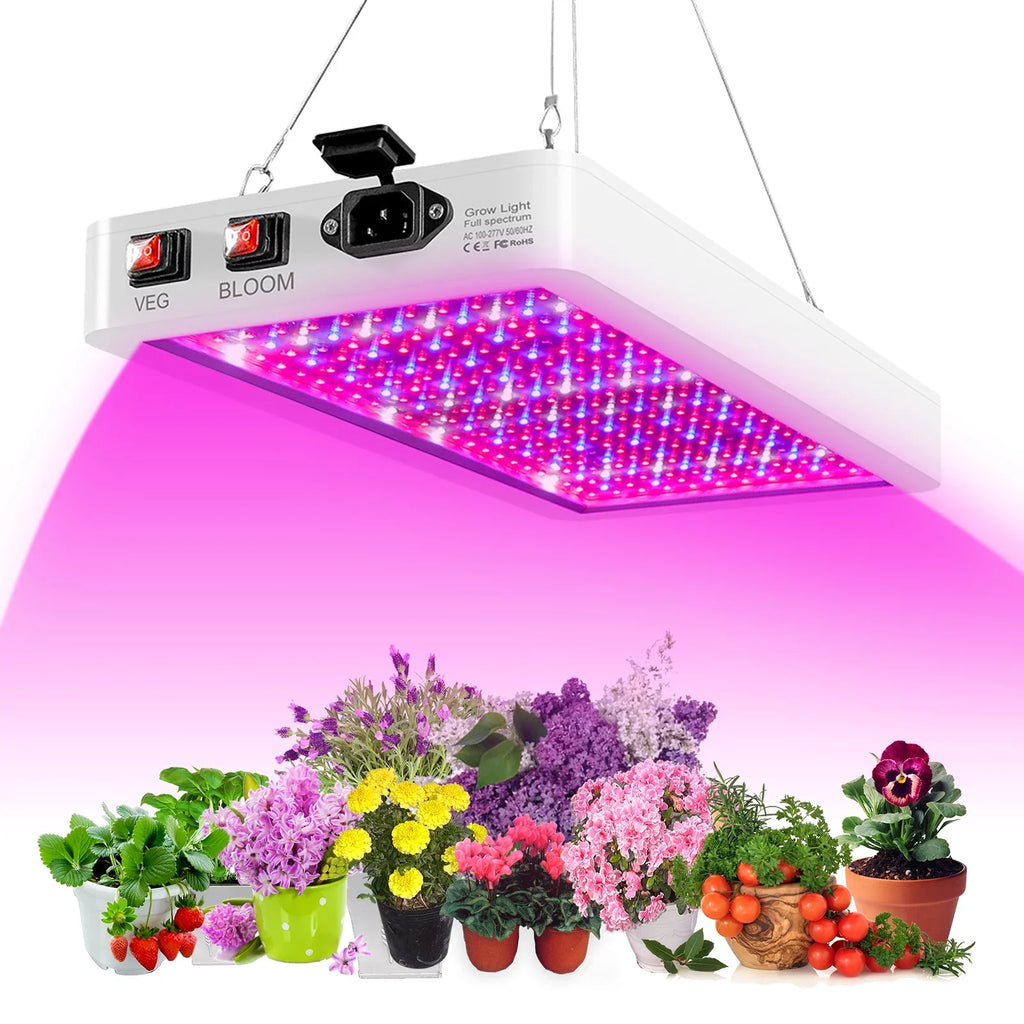 Anself 2000W Full Spectrum LED Grow Light - 312 LEDs with Veg/Bloom Dual Switch - IP65 Waterproof Indoor Plant Growing Lamp - Ideal for Seedlings, Petals Greenhouse Use