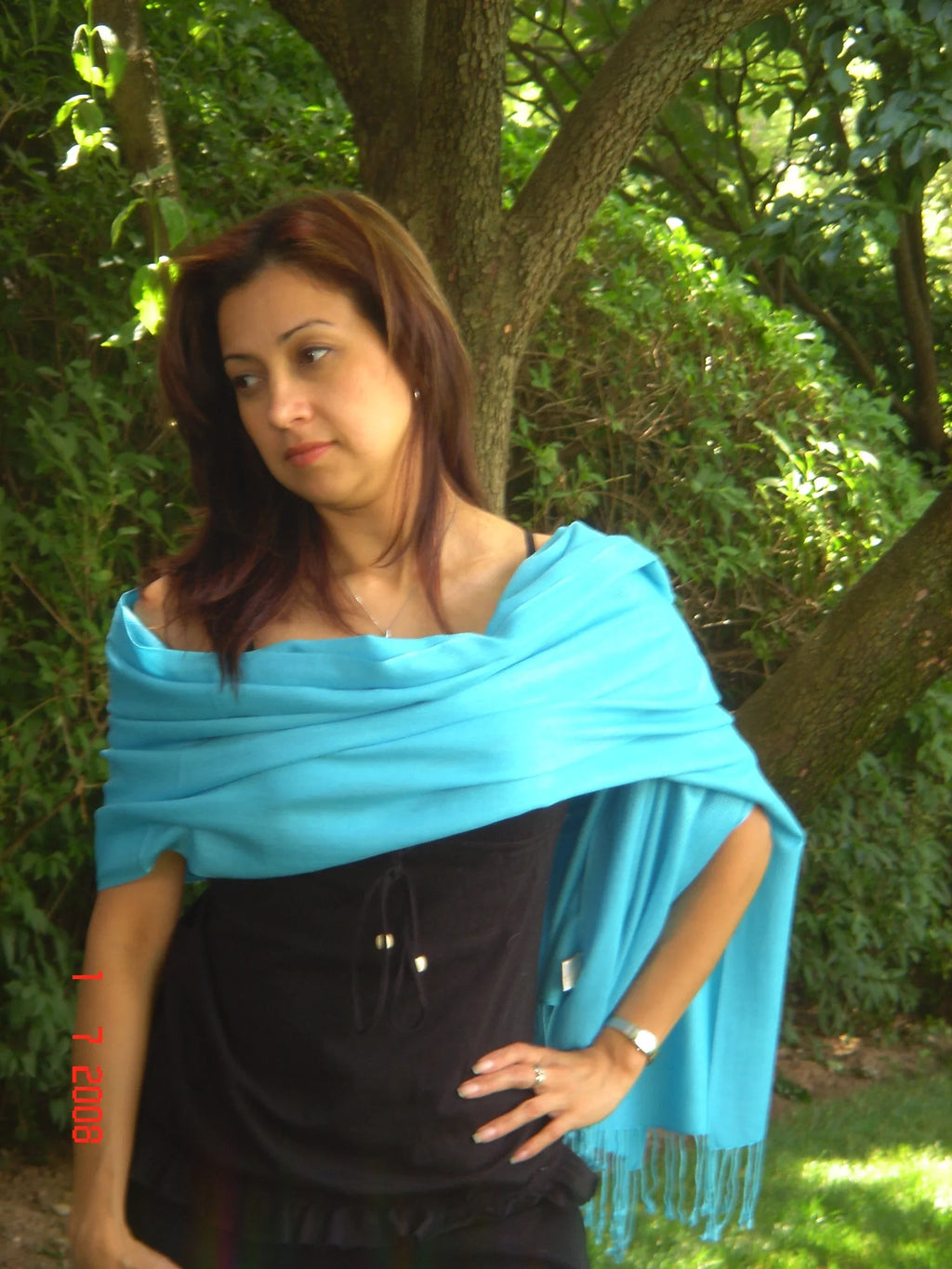 Scarf/Scarves/Shawl/Shawls/Stole/Wrap/Pashmina Scarf/Pashmina Shawl/Cashmere/Cashmere Scarf/Wool/Silk (Turquoise)
