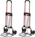 Personal 160Lb Capacity MCI Folding Steel Luggage Hand Truck Cart W/Telescoping Handle, Silver/Black (4 Pack)