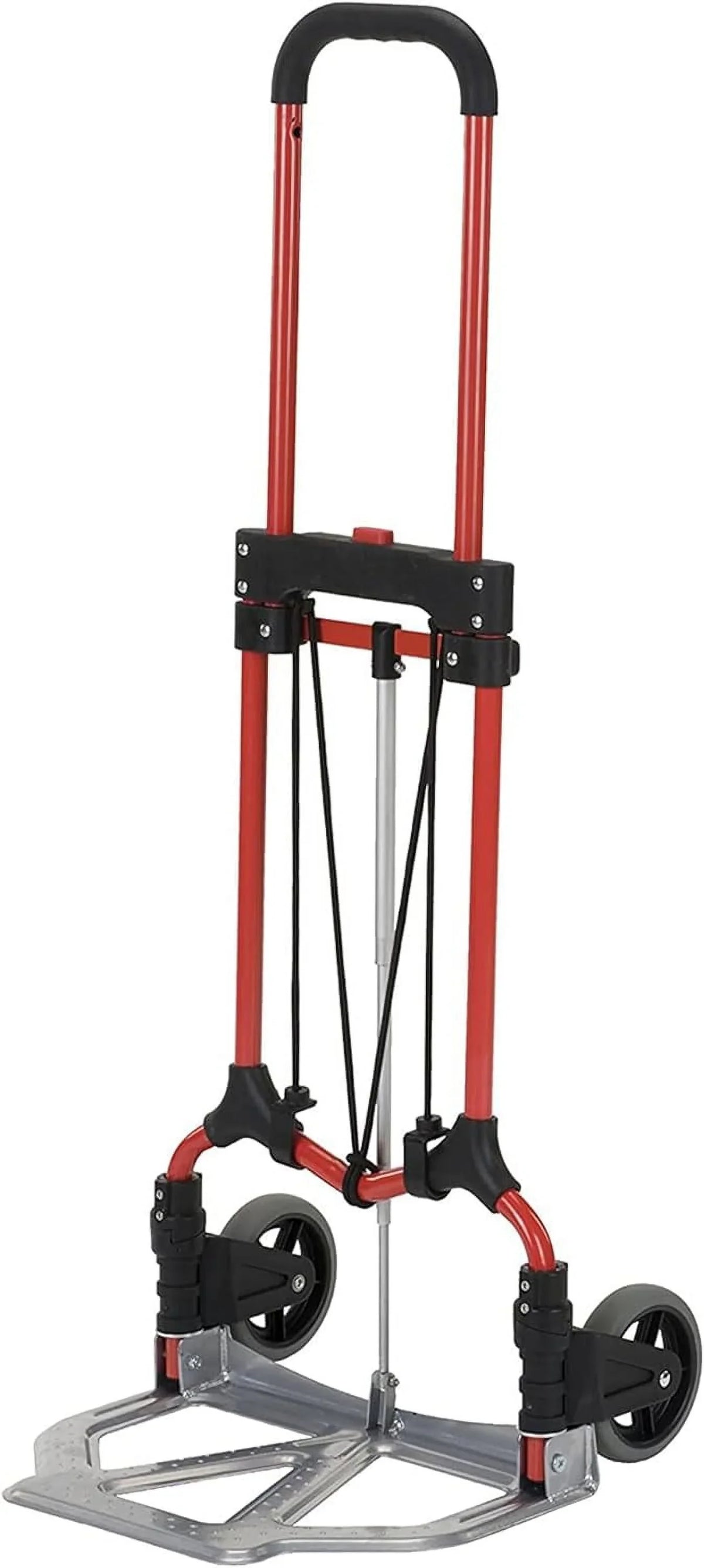 Personal 160Lb Capacity MCI Folding Steel Luggage Hand Truck Cart W/Telescoping Handle, Silver/Black (4 Pack)