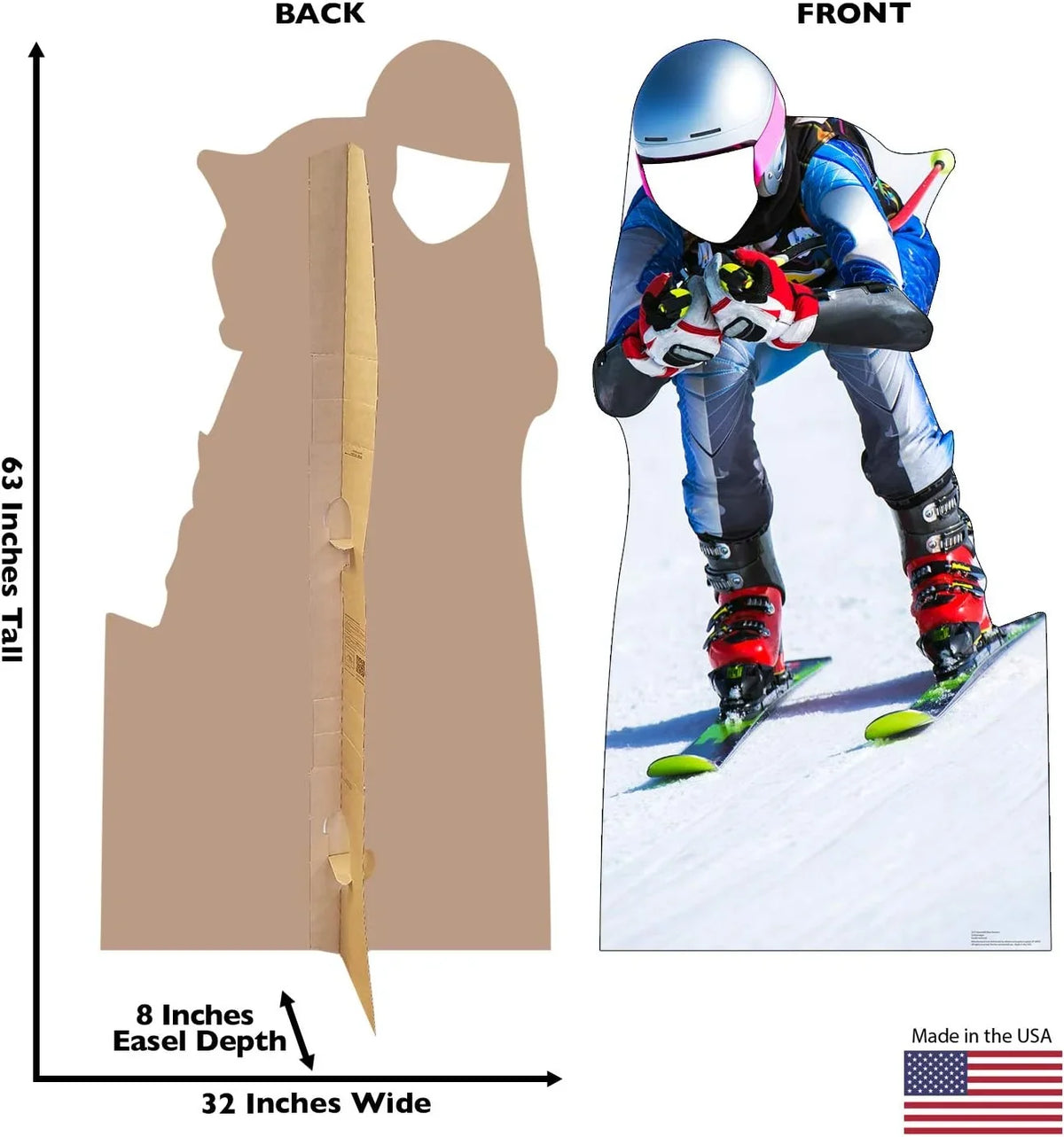 Downhill Skier Stand-In Life Fit Cardboard Cutout Standup