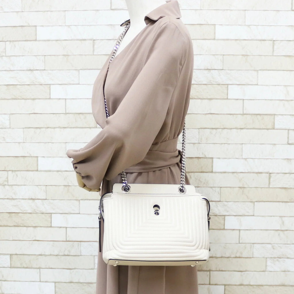 Pre-Owned FENDI Shoulder Bag Dot Com Ivory White Ladies (Fair)