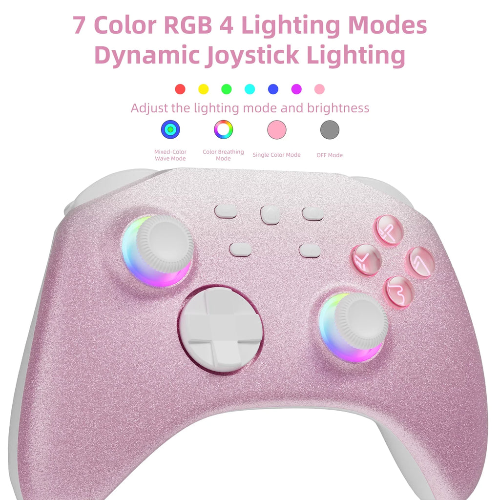 Pokémon Violet Game Disc and Upgraded Switch Pro Controller for Nintendo Switch/OLED/Lite, Wireless Switch Remote for PC/IOS/Android/Steam Blush