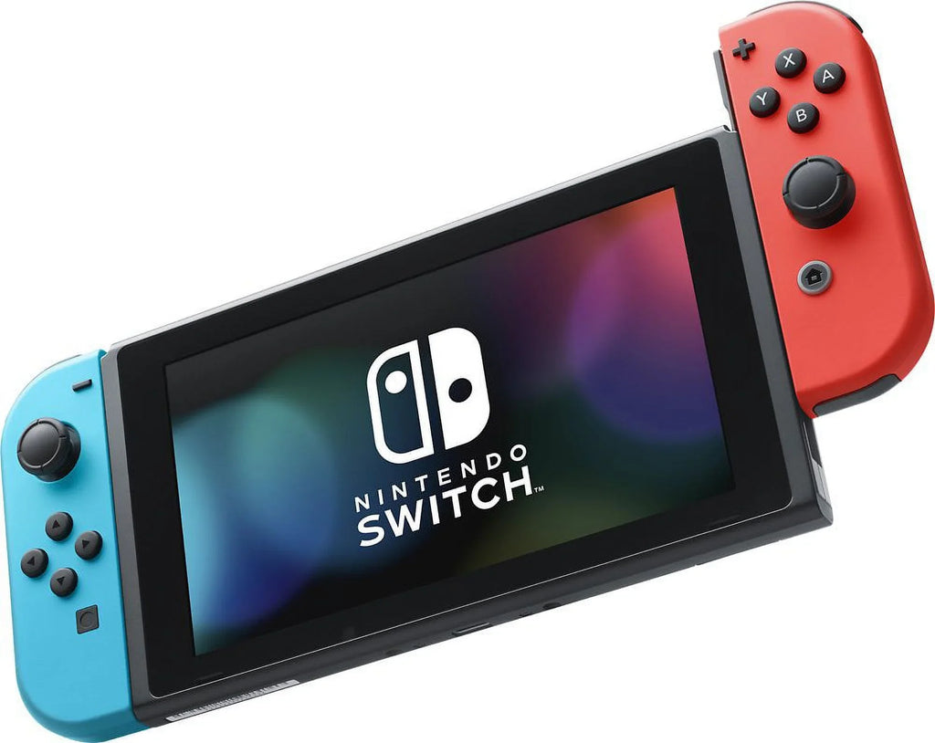 Nintendo Switch Odyssey Bundle: Ruby and Blue Joy-Con Improved Battery Life 32GB Console,Super Mario Odyssey Game Disc and Odyssey Deluxe Travel Case
