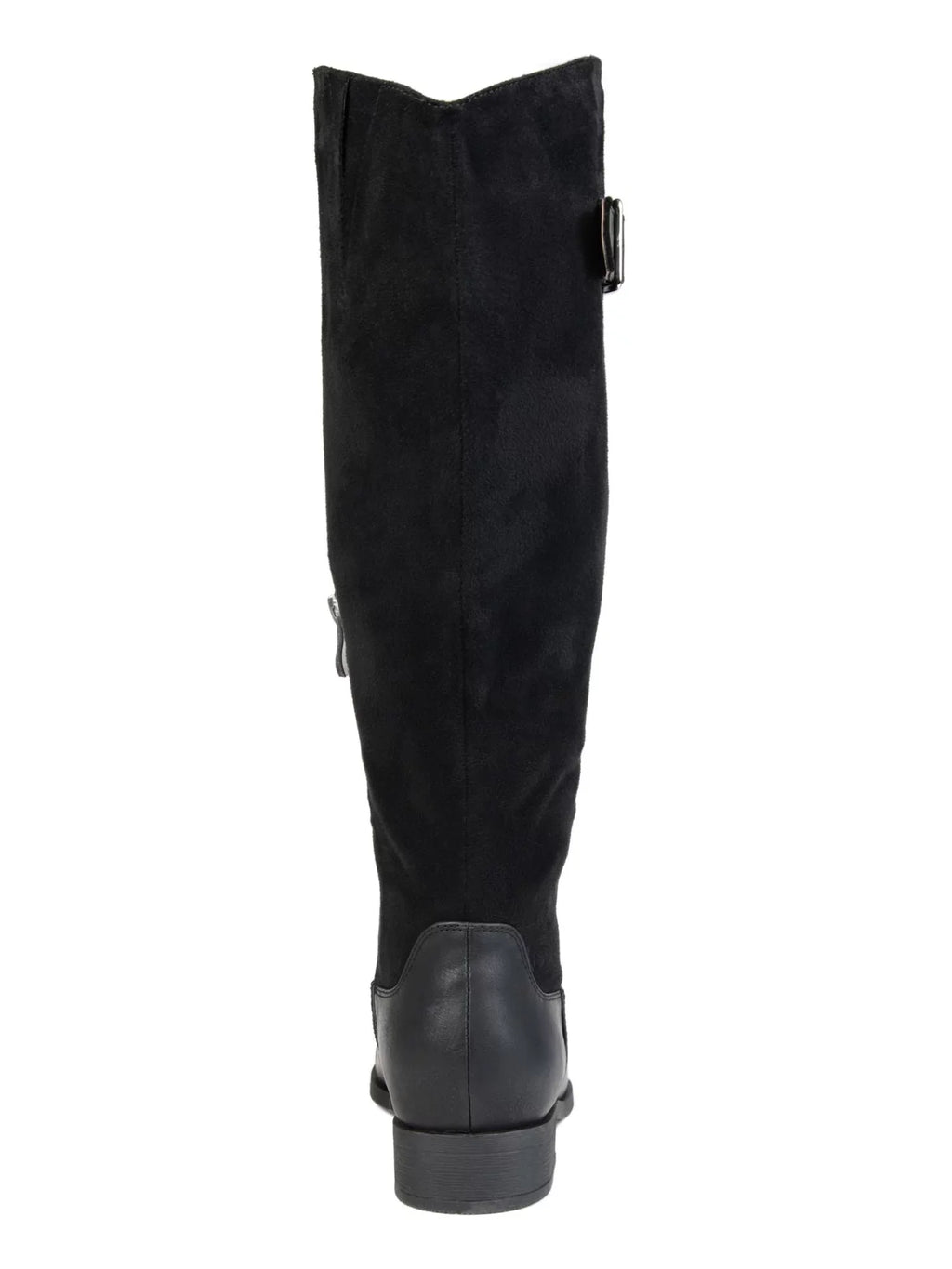 JOURNEE COLLECTION Ladies Black Goring Buckle Accent Comfort Frenchy Almond Toe Block Heel Zip-Up Riding Boot 8.5 WC
