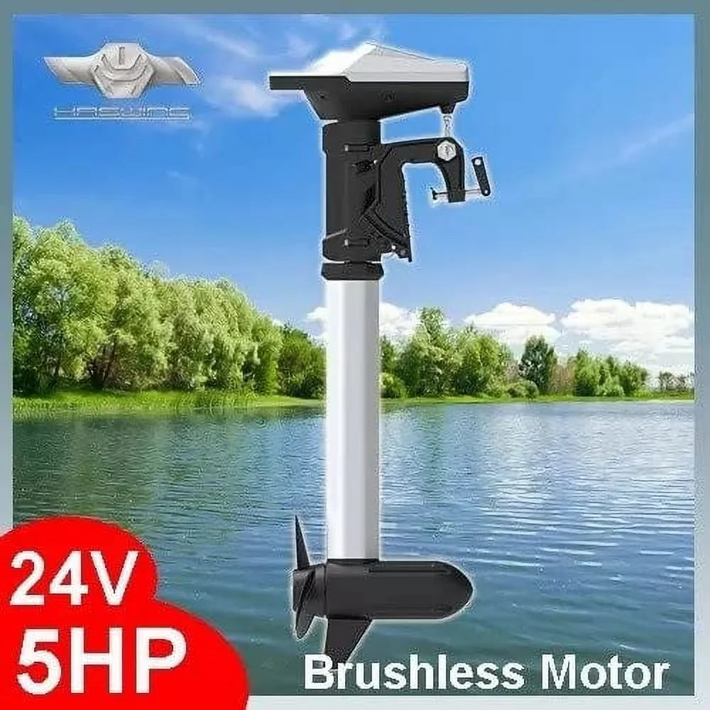 HASWING Electric Trolling Motor – 24V 5 HP Power 31.5 Inch Shaft Ventura F 5.0 Brushless with Stepless Adjustable Speed Control and Safety Lanyard Boat Fishing Saltwater Freshwater