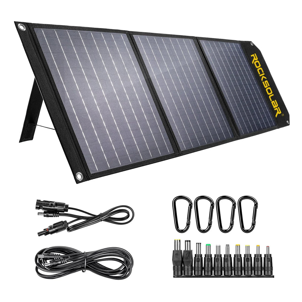 ROCKSOLAR Utility 300W Portable Power Station with 60W Foldable Solar Panel Generator Kit