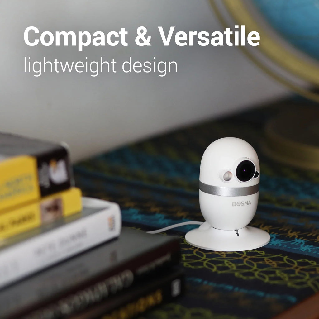 Bosma CapsuleCam Pro Baby Monitor, Indoor Security Camera with Phone app, 1080p HD WiFi Camera with 2 Way Audio, 162° Super Wide Angle, Color Night Vision, Motion & Sound Detection, Free Local Storage