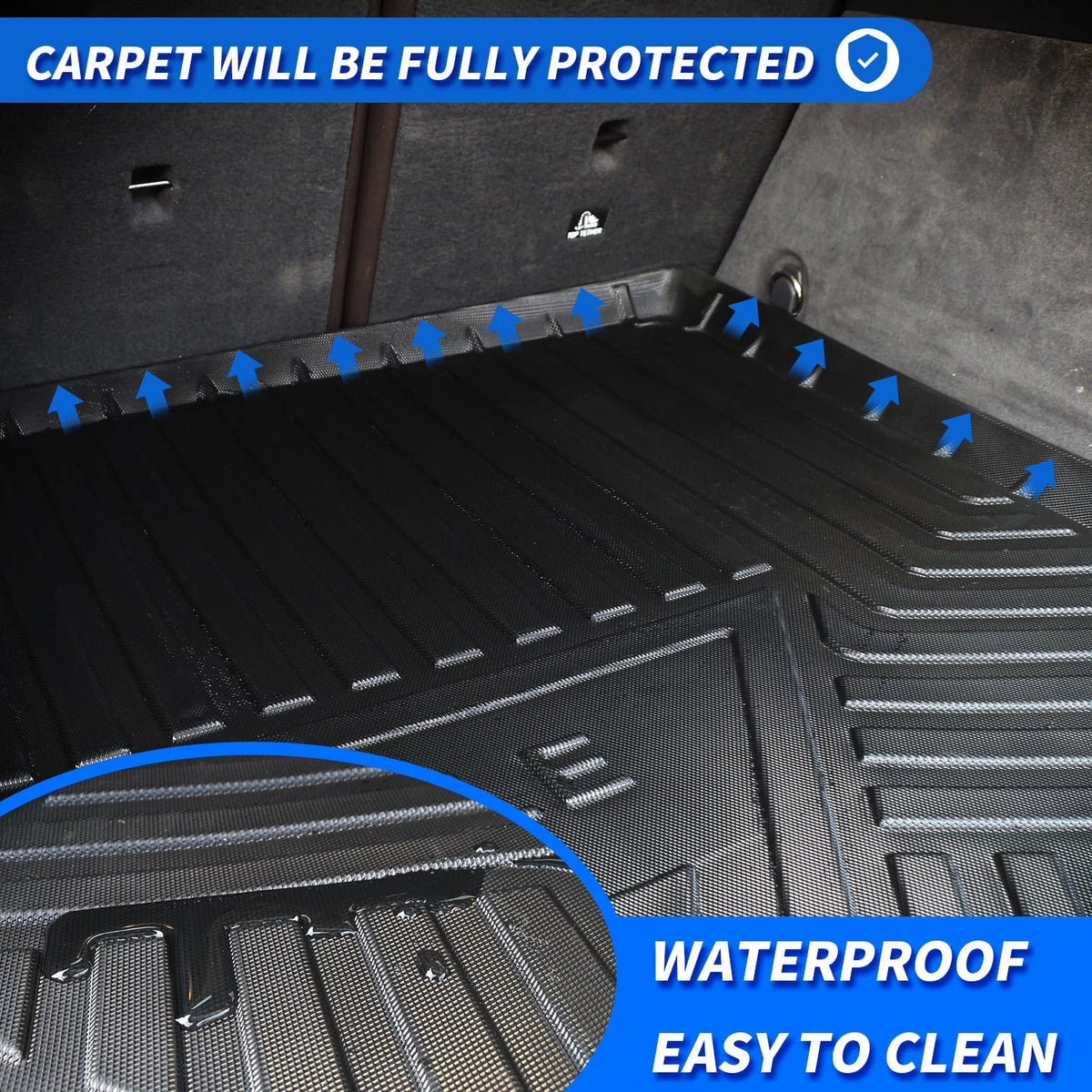 Cargo Liner Fit 2020 Tesla Model Y 7-Seat All Weather Rear Trunk Cover Cargo Tray Floor Mat for Tesla Model Y 2020 SUV Accessory , Black