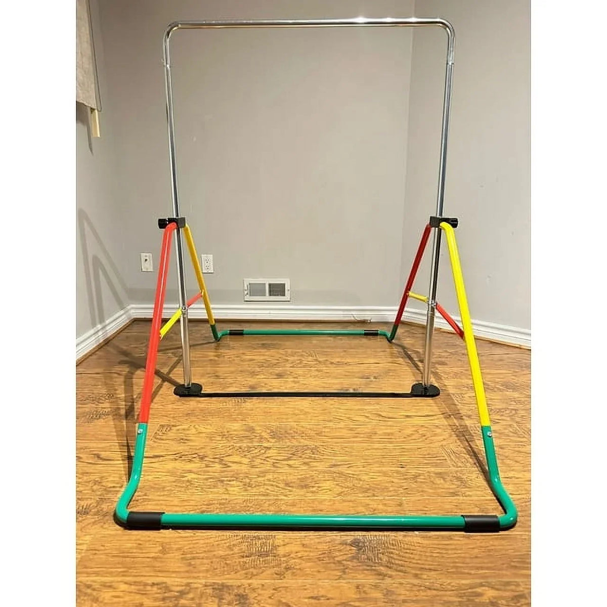 Balançoire Adjustable Kids Gymnastics Bar - Home Training Monkey Bar, Folding & Expandable Ruby
