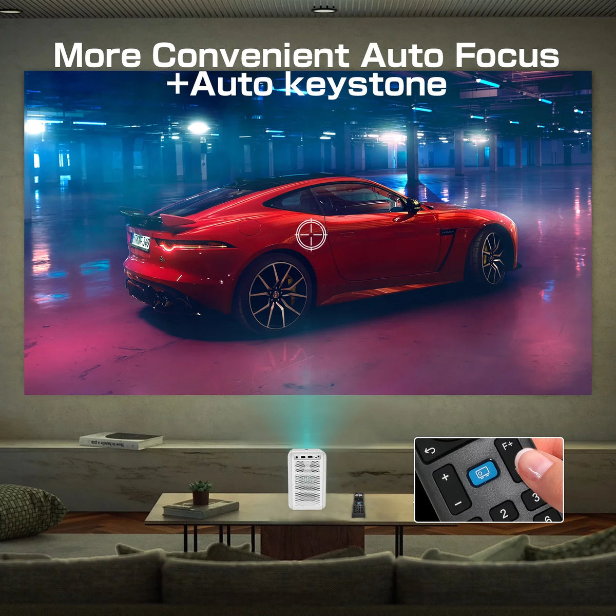 Auto Focus Projector, Native 1080P Projector 4K Supported, 5G WIFI FHD LCD Projector, Two-way Bluetooth 5.2, 1200ANSI Netflix Officially-Licensed Smart Projector, Smart Home Movie Projector
