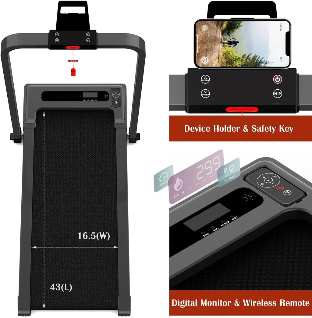 Walking Pad Treadmill, Under Desk Treadmill, Stable and Durable 300 Lb Capacity Treadmills for Home Small, Installation-Free with Remote Control
