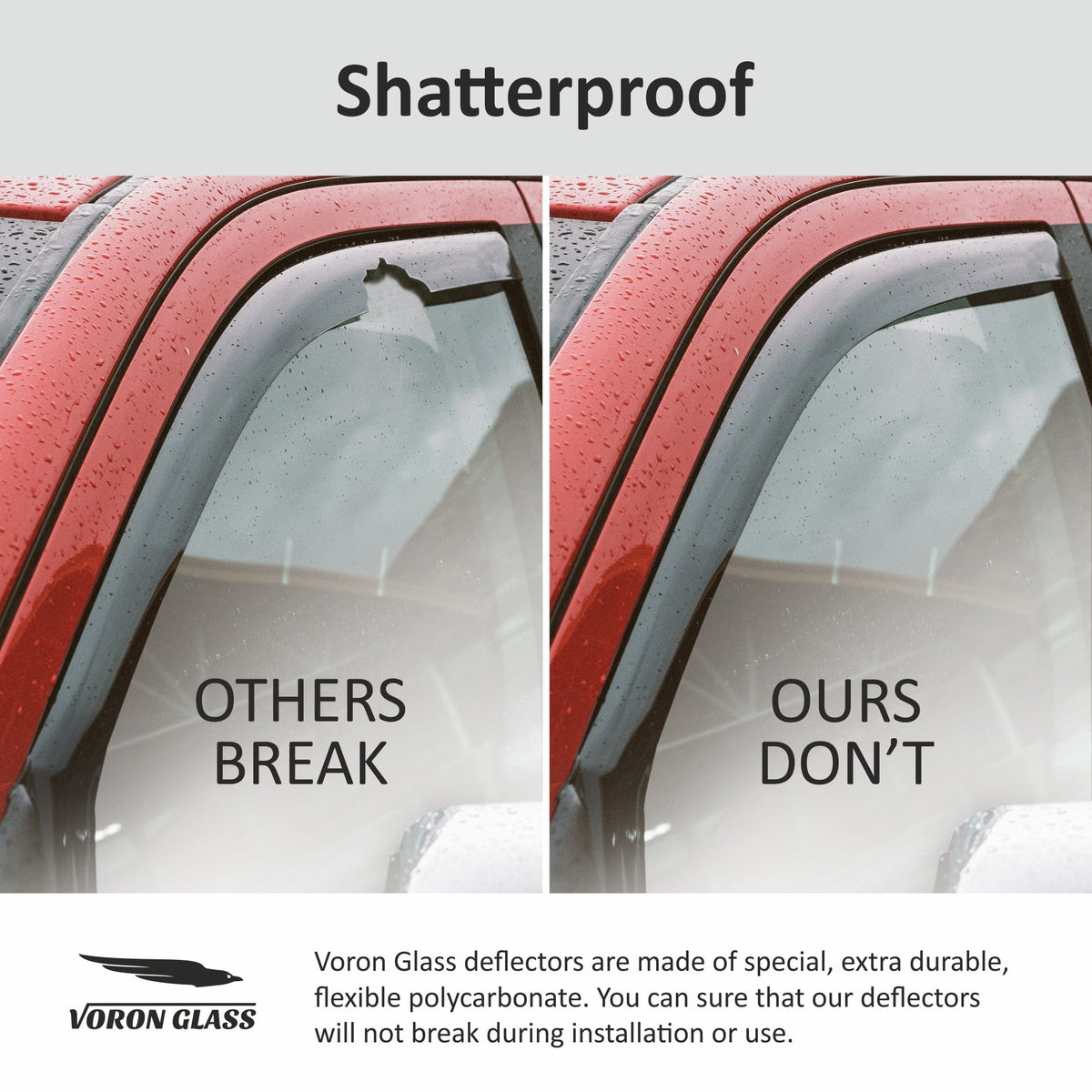 Voron Glass in-Channel Extra Durable Rain Guards for Ford F150 2015-2020 SuperCab (fit for Ford F250-F550 17-23), Window Deflectors, Vent Window Visors, 4 Pieces - 230095