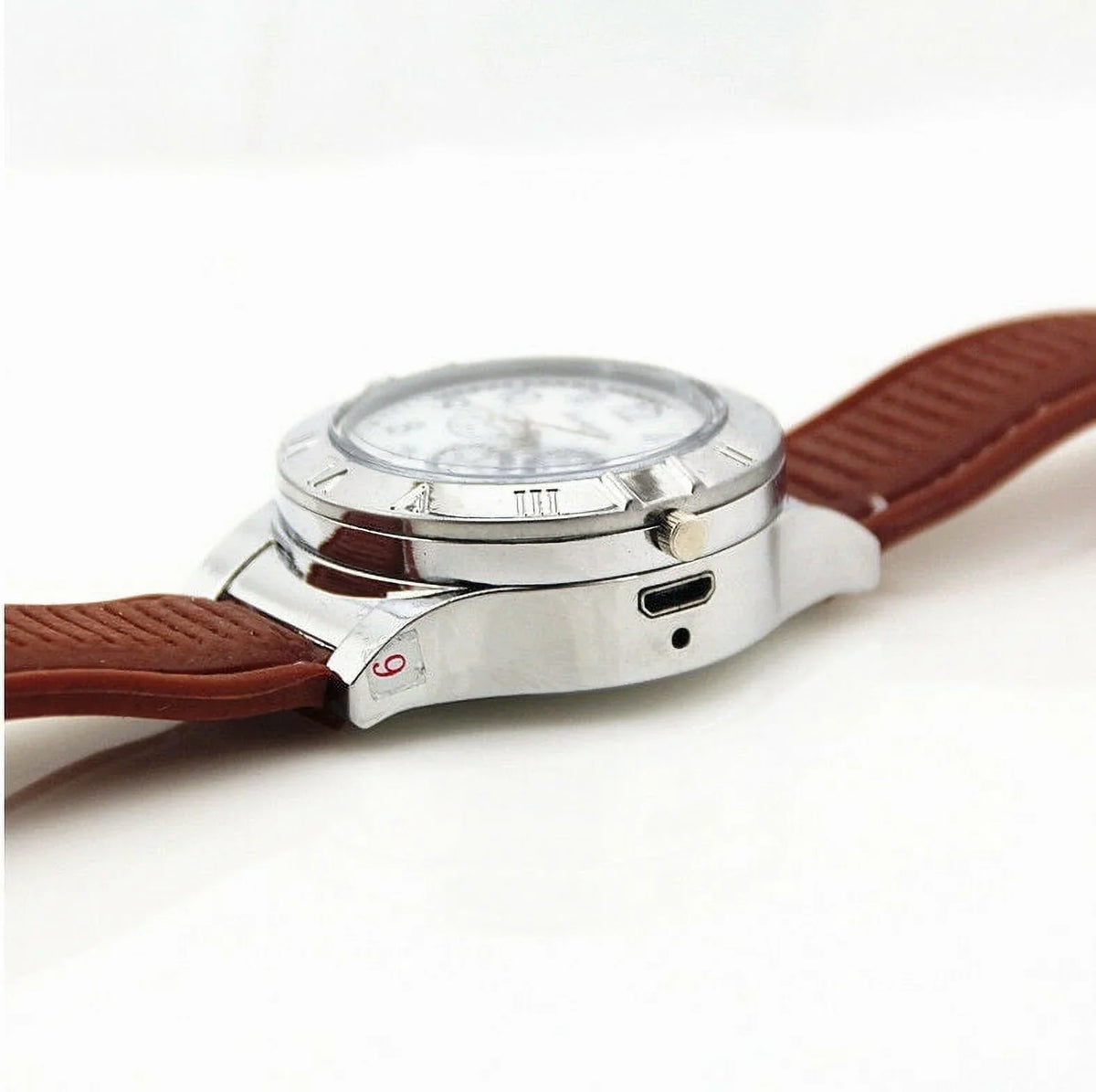 Men's Lighter Watch Flameless Outdoor Windproof USB Watch USB Rechargeable Rubber Strap Gift