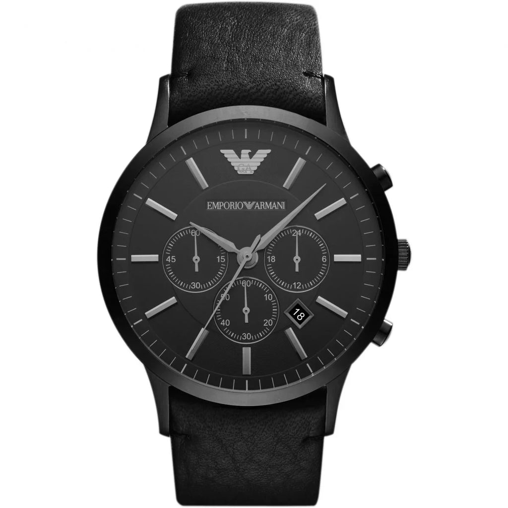 emporio armani men's ar2461 Outfit black leather watch